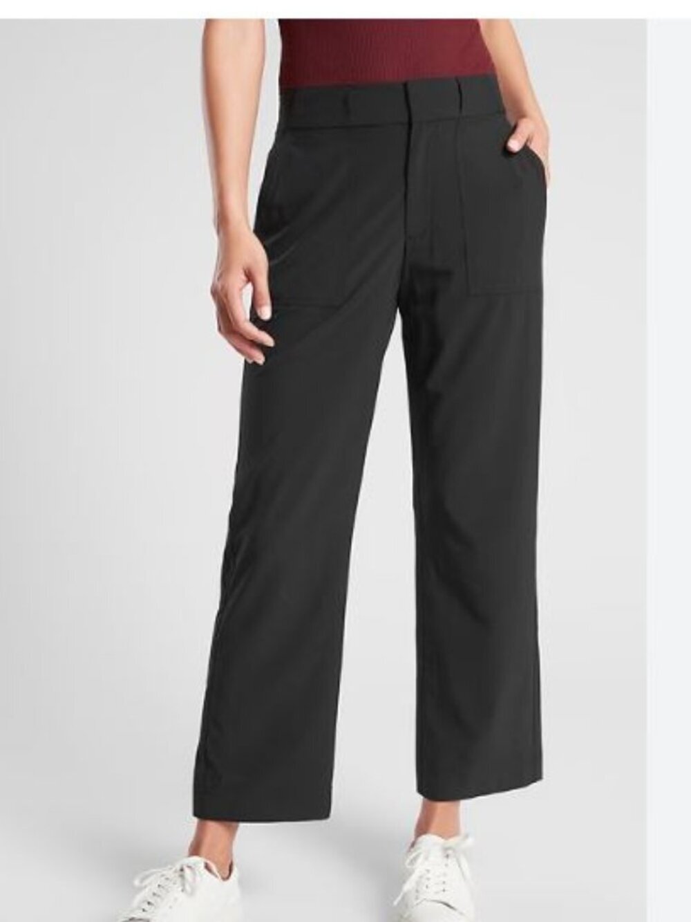 ATHLETA Tribeca Utility Crop Pants Black Size 0